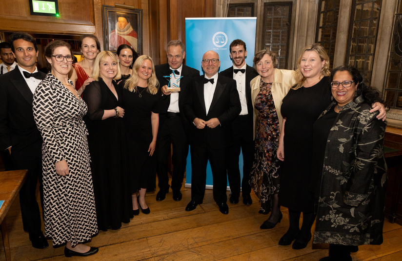 A photo of the Government Legal Department’s Windsor Framework Team with their award