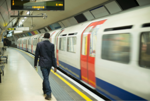 Photo of a train in an Underground station